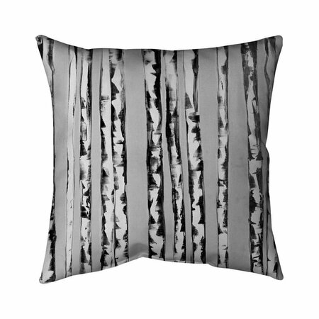 FONDO 26 x 26 in. Birches Black & White-Double Sided Print Indoor Pillow FO2778715